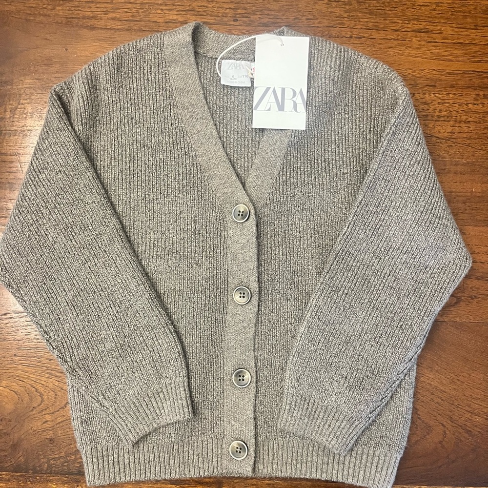 NWT! Zara Tan Brown VNeck Cardigan Sweater (6)